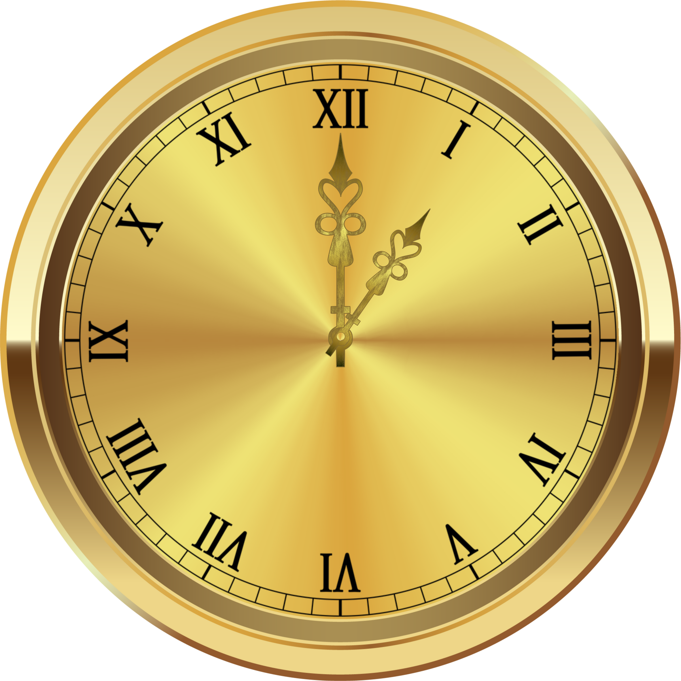 Golden Clock Illustration 