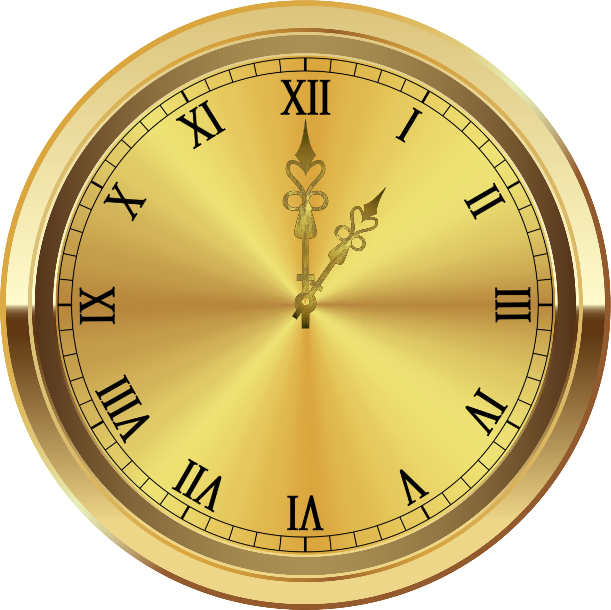 Golden Clock Illustration